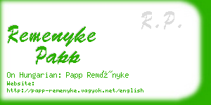 remenyke papp business card